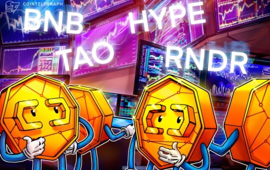 Bitcoin prepares for launch from $85K, BNB, HYPE, TAO and RNDR could follow