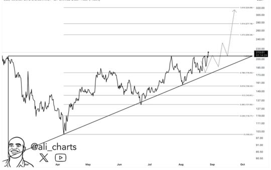 SOL price chart on the 12-hour timeframe. Source: Ali on X