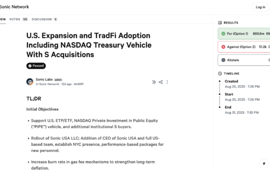 The community has approved option 1. Source: Sonic